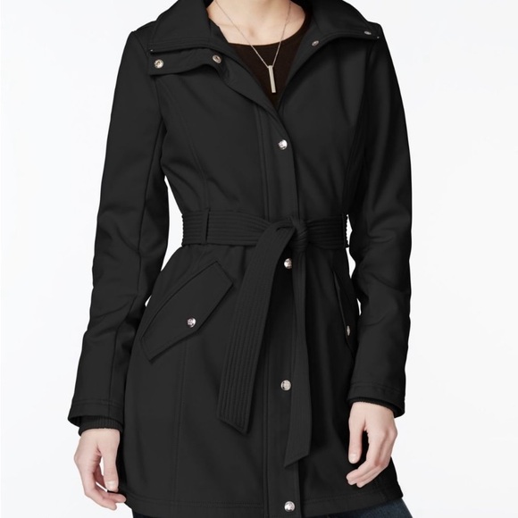 Jessica Simpson Black Hooded Trench Coat - Picture 6 of 6